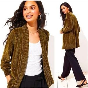 Olive Chenille Cardigan